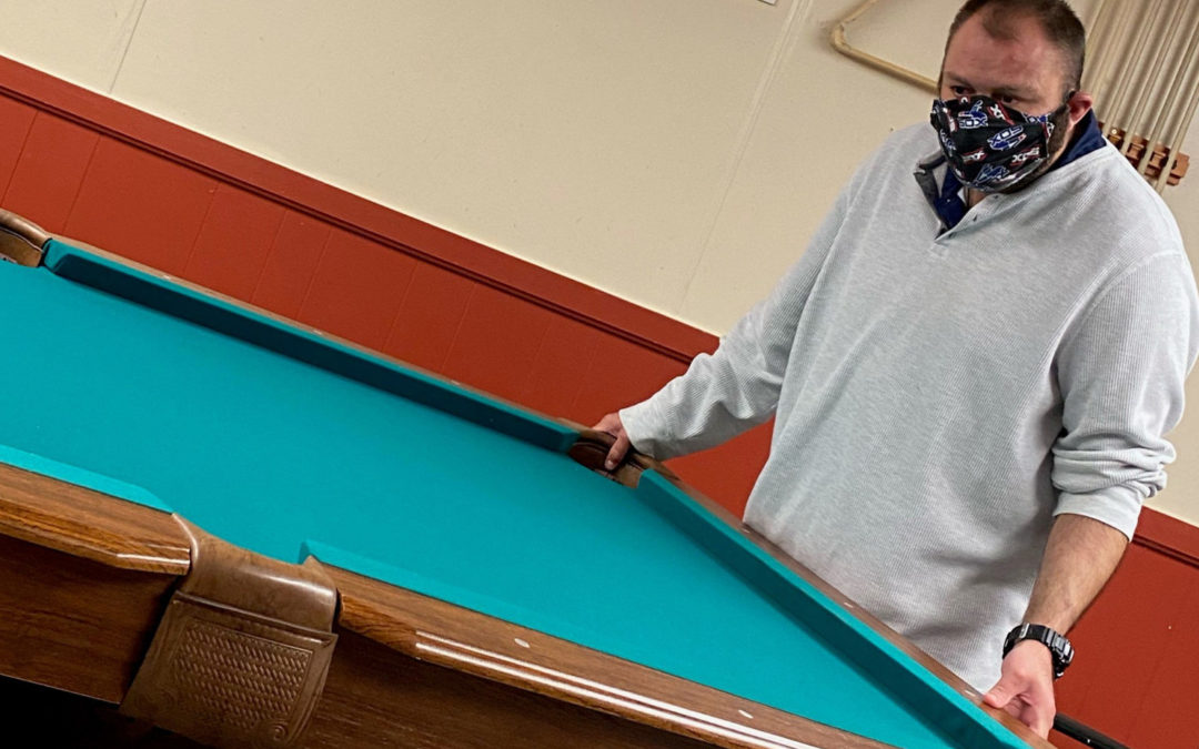 Getting ready to shoot some pool